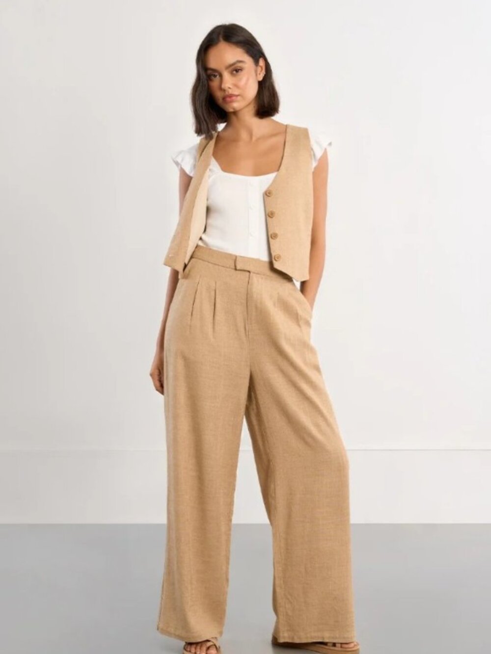 Molly Bracken Ladies Beige Woven Pants